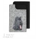 Briard - A felt phone case with an embroidered image of a dog.