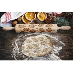 LEAVES, Engraved Rolling Pin for Cookies, Embossing Rollingpin