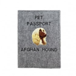 Lebrel afgano - Funda de pasaporte de perro con un bordado. Novedad