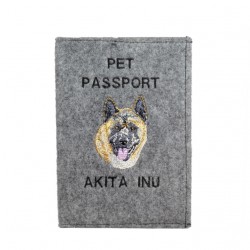 Japanischer Akita - Schoner für einen Pass für den Hund mit gesticktem Muster. Neuheit