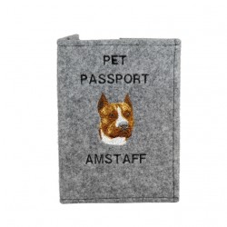 Amerykański staffordshire terier - haftowany pokrowiec na paszport