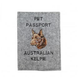 Cane da pastore australiano Kelpie - Custodia per passaporto per cane con ricamo. Novita