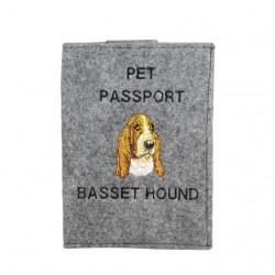 Basset - haftowany pokrowiec na paszport