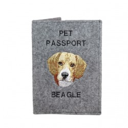 Beagle inglés - Funda de pasaporte de perro con un bordado. Novedad