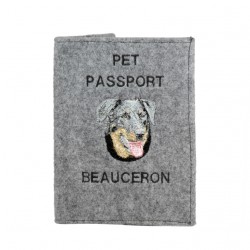 Berger de Beauce - Funda de pasaporte de perro con un bordado. Novedad