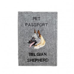 Belgischer Schäferhund - Schoner für einen Pass für den Hund mit gesticktem Muster. Neuheit