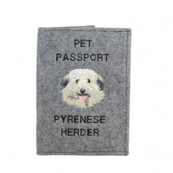 Cane da pastore dei Pirenei a pelo lungo - Custodia per passaporto per cane con ricamo. Novita