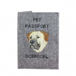 Boerboel - Custodia per passaporto per cane con ricamo. Novita