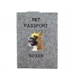 Boxer cropped - Etui pour passeport pour le chien avec motif brodé. Nouveauté