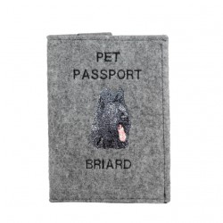 Briard - Passport wallet for the dog with embroidered pattern. New product!