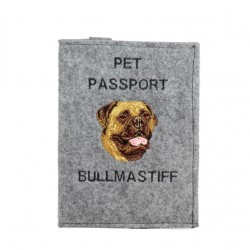 Bullmastiff - Custodia per passaporto per cane con ricamo. Novita