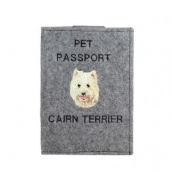 Cairn Terrier - Schoner für einen Pass für den Hund mit gesticktem Muster. Neuheit