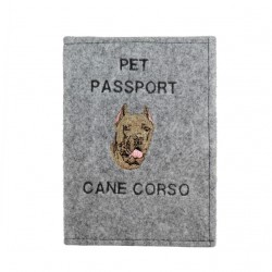 Cane Corso - Passport wallet for the dog with embroidered pattern. New product!