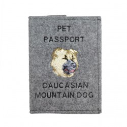 Berger du Caucase - Etui pour passeport pour le chien avec motif brodé. Nouveauté