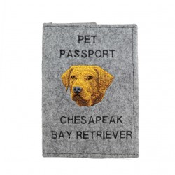 Retriever de la baie de Chesapeake - Etui pour passeport pour le chien avec motif brodé. Nouveauté