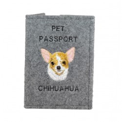 Chihuahua smoothhaired - Passport wallet for the dog with embroidered pattern. New product!