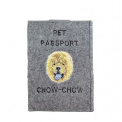 Chow chow - Funda de pasaporte de perro con un bordado. Novedad