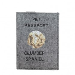 Clumber Spaniel - haftowany pokrowiec na paszport