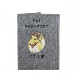 Collie - Passport wallet for the dog with embroidered pattern. New product!