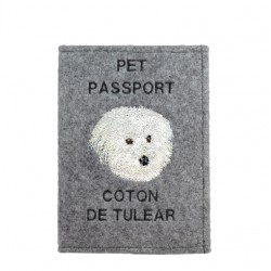 Coton de Tuléar - haftowany pokrowiec na paszport
