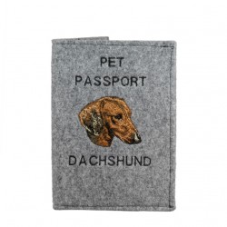 Dachshund smoothhaired - Passport wallet for the dog with embroidered pattern. New product!