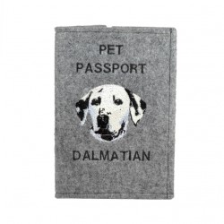 Dálmatas - Funda de pasaporte de perro con un bordado. Novedad