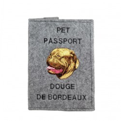 French Mastiff - Passport wallet for the dog with embroidered pattern. New product!