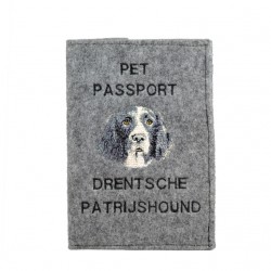 Drentse Patrijshond - Passport wallet for the dog with embroidered pattern. New product!