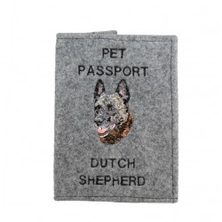 Dutch Shepherd Dog - Passport wallet for the dog with embroidered pattern. New product!