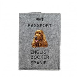 English Cocker Spaniel - Passport wallet for the dog with embroidered pattern. New product!