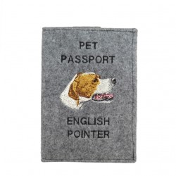 English Pointer - Passport wallet for the dog with embroidered pattern. New product!