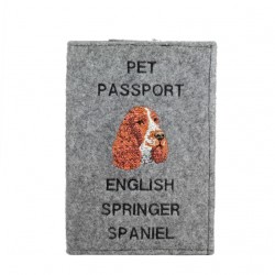 English Springer Spaniel - Passport wallet for the dog with embroidered pattern. New product!