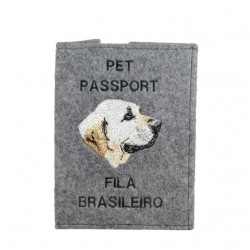 Brazilian Mastiff - Passport wallet for the dog with embroidered pattern. New product!