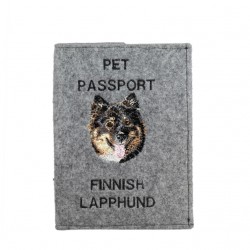 Finnish Lapphund - Passport wallet for the dog with embroidered pattern. New product!