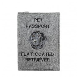 Flat-Coated Retriever - Passport wallet for the dog with embroidered pattern. New product!