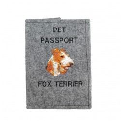 Fox Terrier wirehaired - Passport wallet for the dog with embroidered pattern. New product!