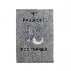Fox Terrier smoothhaired - Passport wallet for the dog with embroidered pattern. New product!