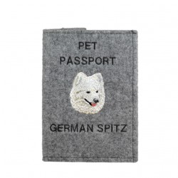 German Spitz - Passport wallet for the dog with embroidered pattern. New product!