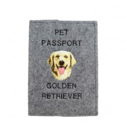 Golden Retriever - Etui pour passeport pour le chien avec motif brodé. Nouveauté