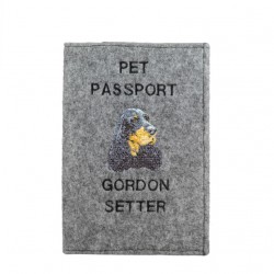 Gordon Setter - Custodia per passaporto per cane con ricamo. Novita