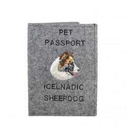 Icelandic sheepdog - Passport wallet for the dog with embroidered pattern. New product!