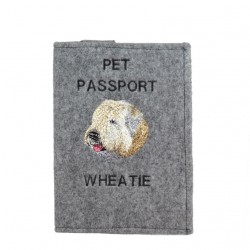 Soft-Coated Wheaten Terrier - Passport wallet for the dog with embroidered pattern. New product!