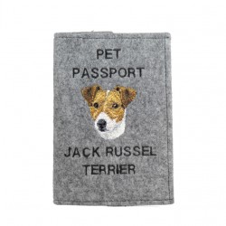 Jack Russell Terrier - Schoner für einen Pass für den Hund mit gesticktem Muster. Neuheit