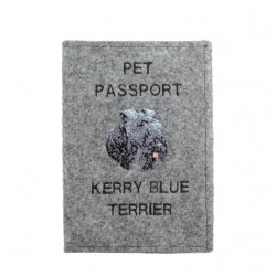 Kerry Blue Terrier - Funda de pasaporte de perro con un bordado. Novedad