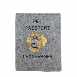 Leoneberger - Funda de pasaporte de perro con un bordado. Novedad