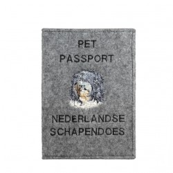 Schapendoes - Funda de pasaporte de perro con un bordado. Novedad