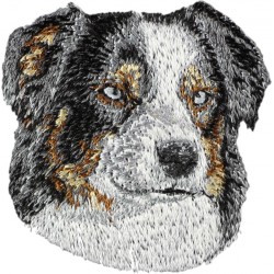 Berger australien - Broderie, plaque avec l'image d'un chien de race.