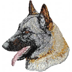 Berger belge - Broderie, plaque avec l'image d'un chien de race.