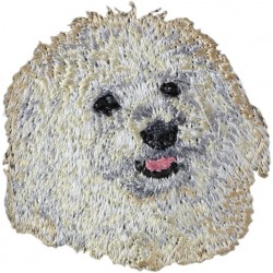 Bichon bolonais - Broderie, plaque avec l'image d'un chien de race.