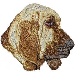 Bluthund - Stickerei, Aufnäher mit dem Bild eines Rasse-Hundes.